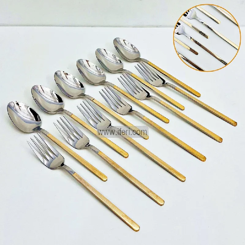 12 Pcs Stainless Steel Heavy Weight Dinner Spoon & Fork Set TB1333