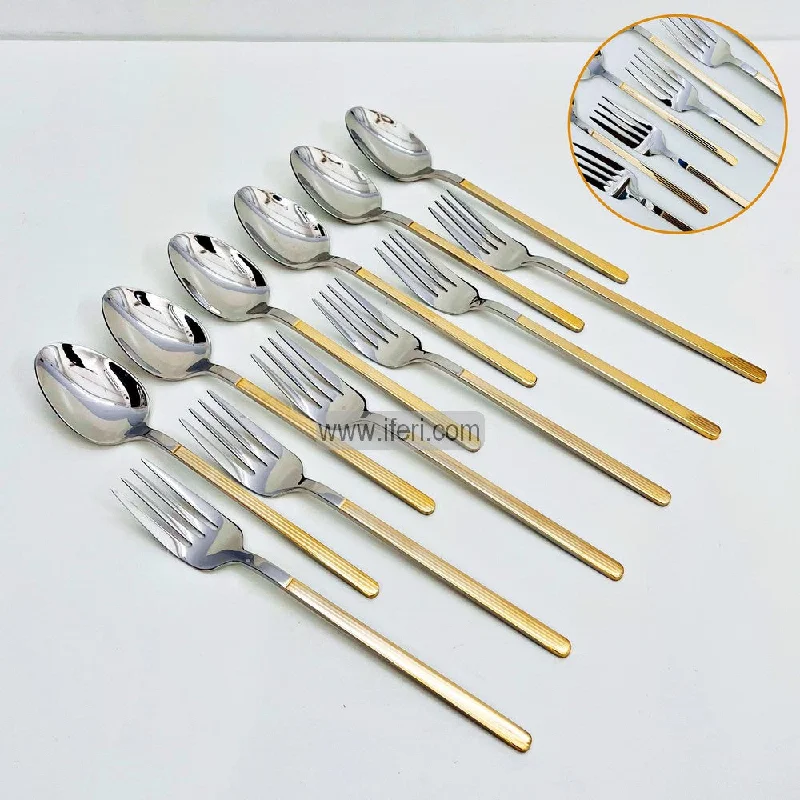 12 Pcs Stainless Steel Heavy Weight Dinner Spoon & Fork Set TB1331