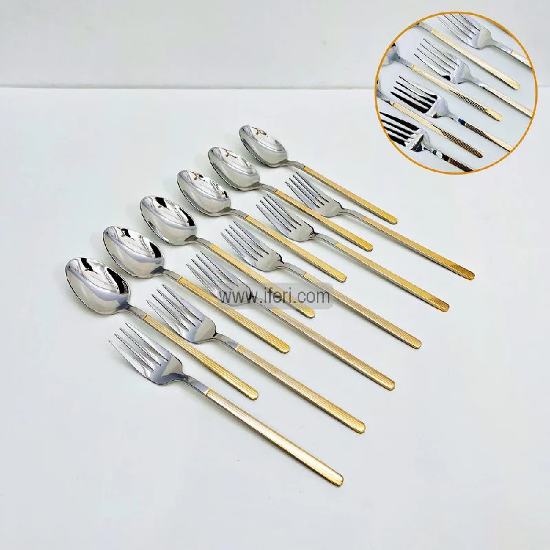 12 Pcs Stainless Steel Heavy Weight Tea Spoon & Fork Set TB1328