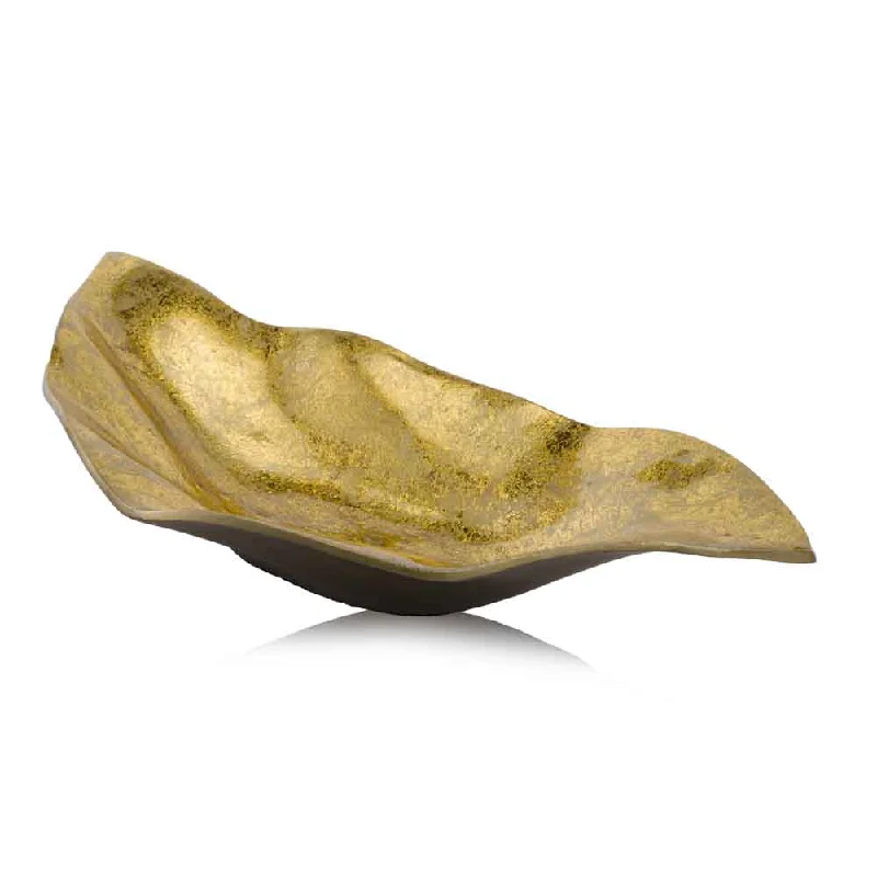 18" Gold Modern Wavy Aluminum Centerpiece Bowl