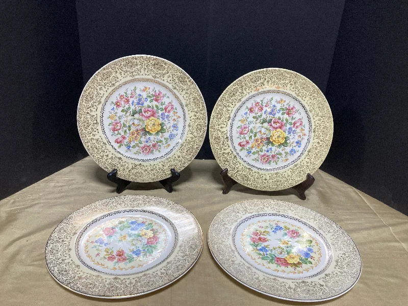 4 Piece Floral Charger Plates