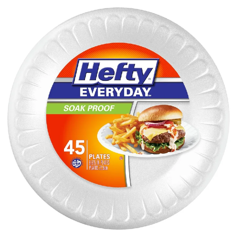 45-Count Hefty Everyday 9" Foam Plates (White)