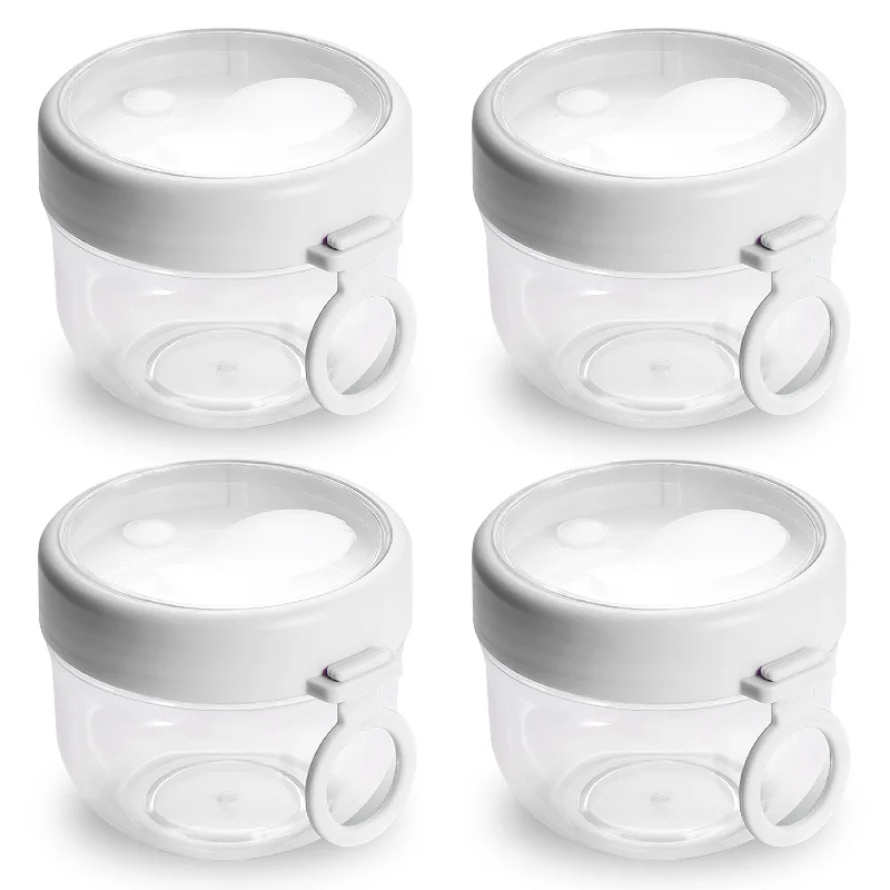 4Pcs Overnight Oats Containers with Lids and Spoons