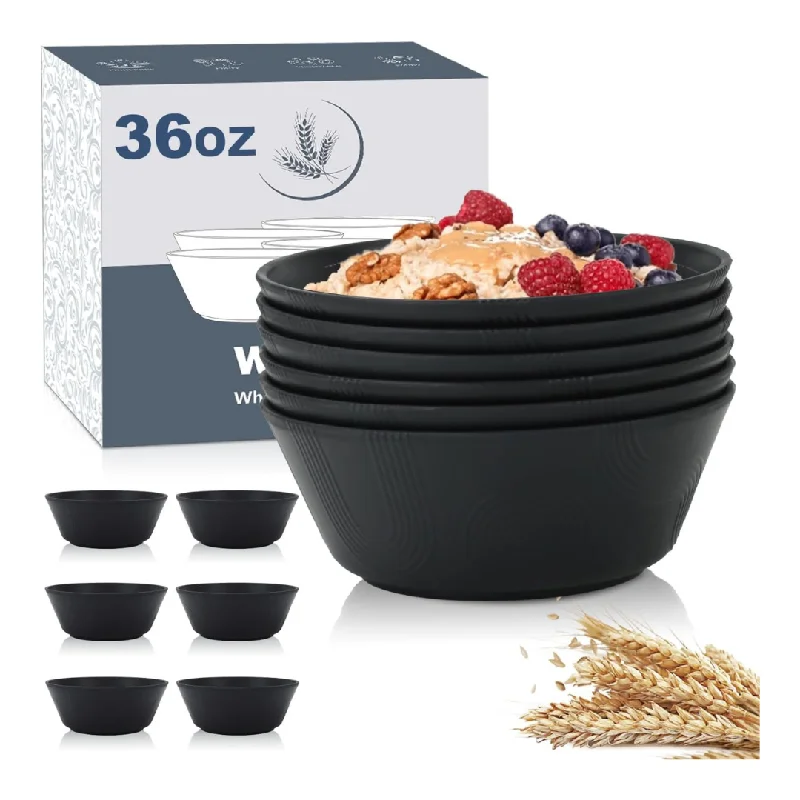 6 PCS Unbreakable Microwave and Dishwasher Safe Cereal Bowls 36 OZ