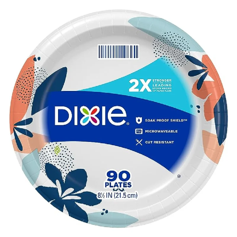 90-Count Dixie 8.5" Light Dinner Size Printed Disposable Paper Plates