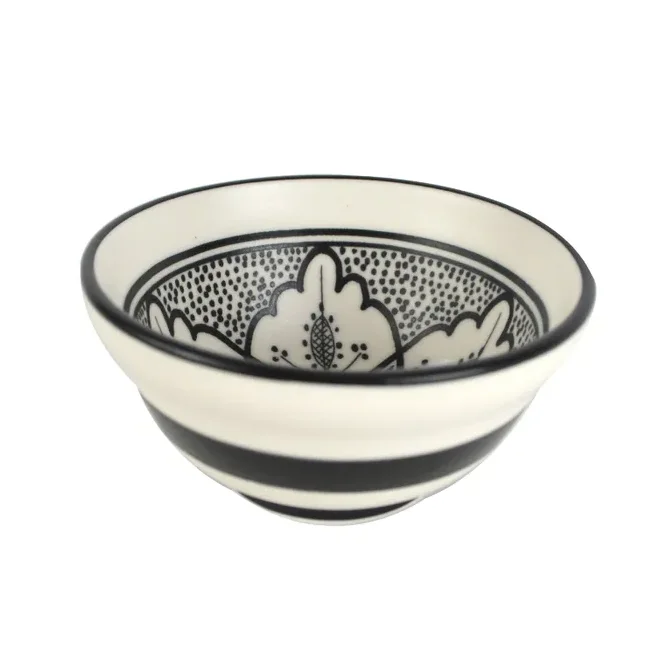 Aleah Ceramic Bowl Black And White 9cm