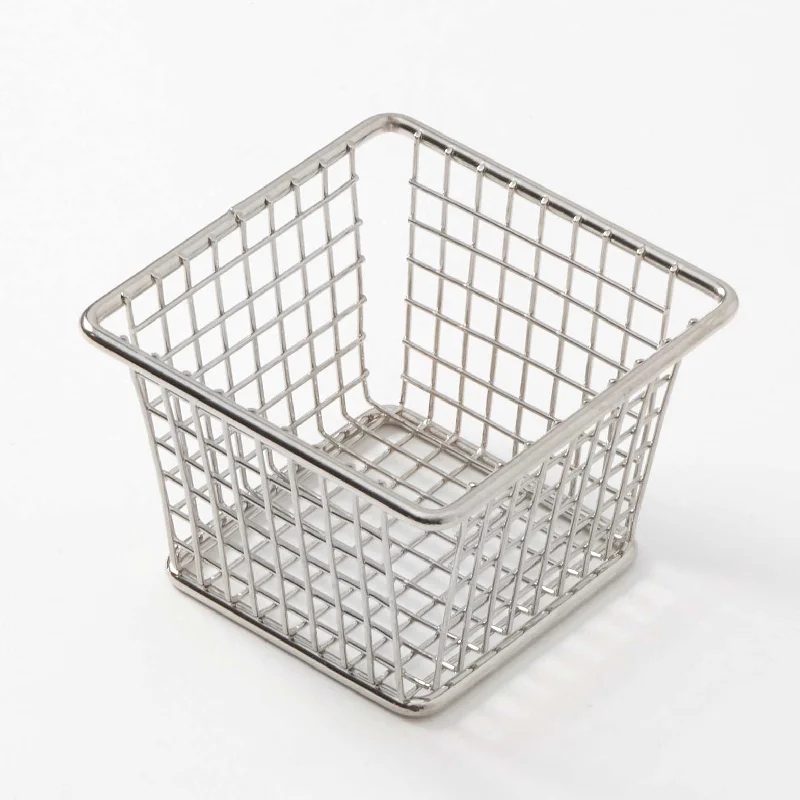 American Metalcraft 4" Square Tabletop Fry Basket, 3" Height, Stainless Steel