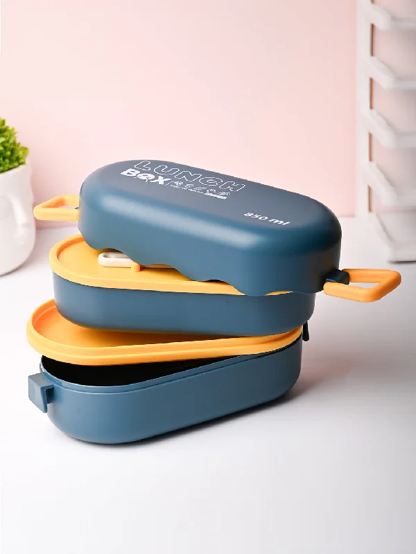 Blue Lunch Box with Spoon (850ml)