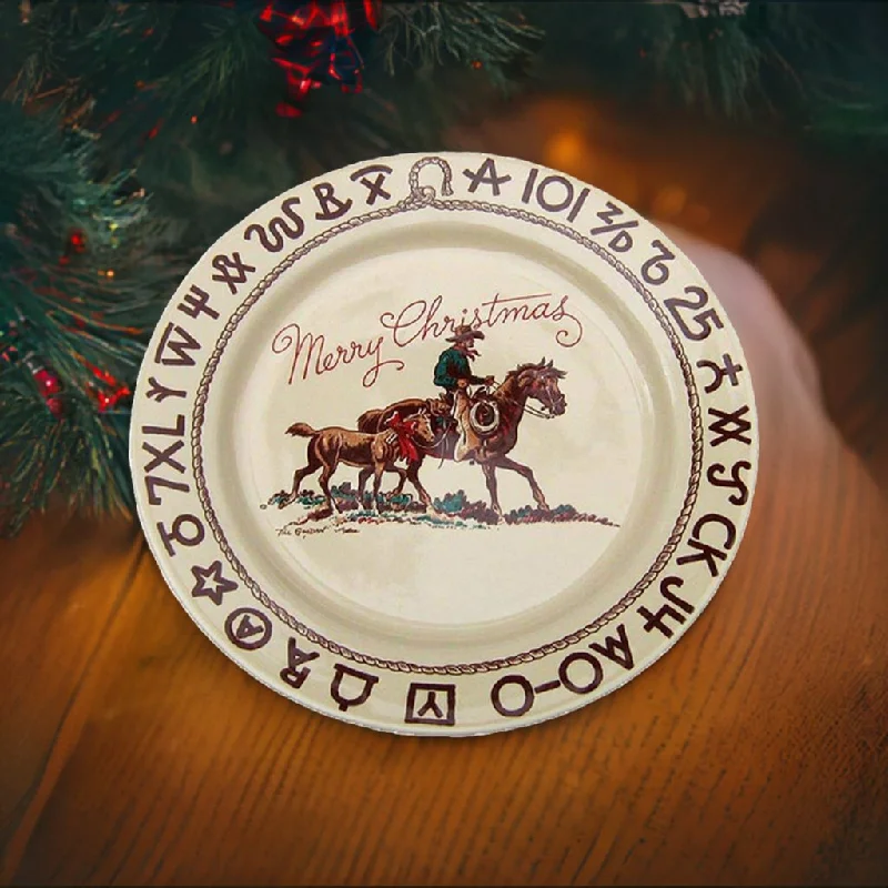 Branded Cowboy Christmas Western Dinner Plate