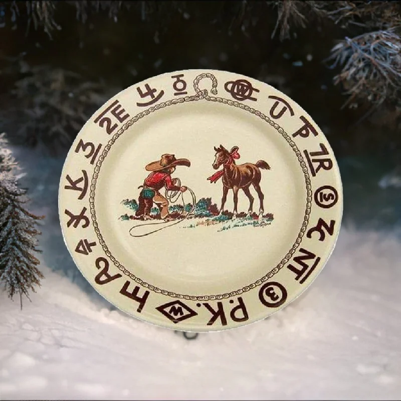 Branded Cowboy Christmas Western Lunch Plate