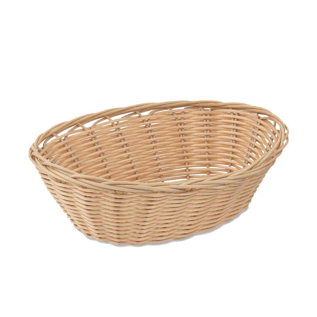 Browne Oval Bread Basket, Plastic, 9" x 7" x 3"