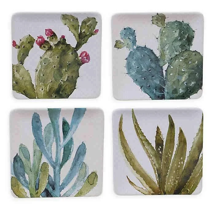 Cactus and Succulent Design Dessert Plates