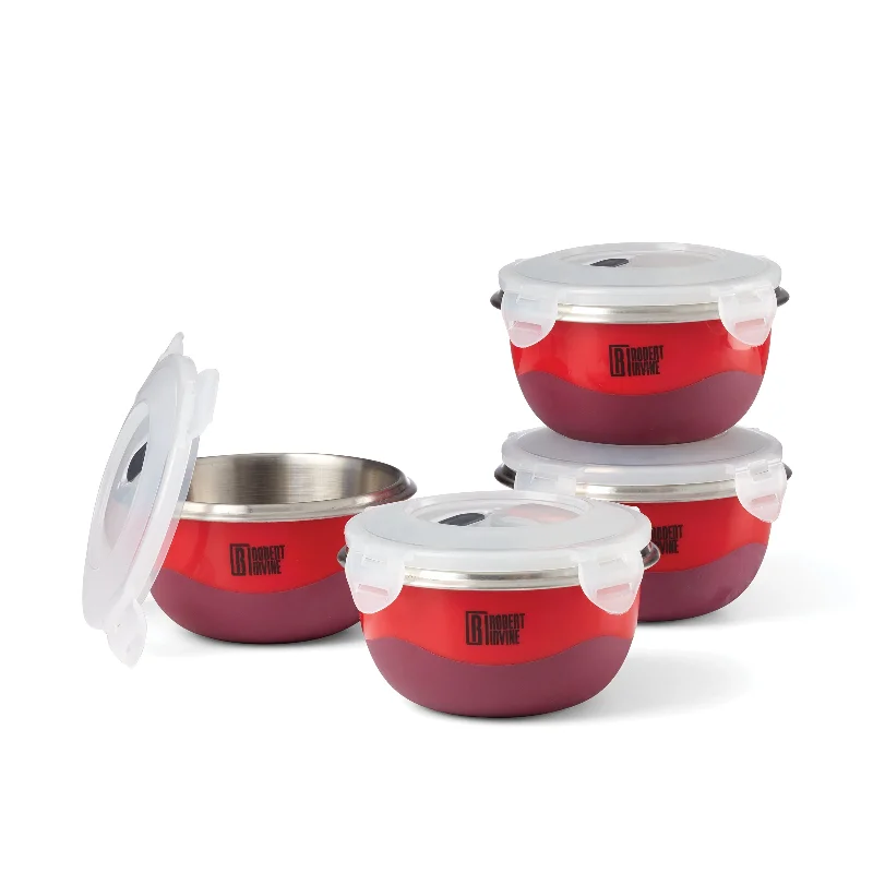 Robert Irvine Prep Bowls, Set of 4, Red