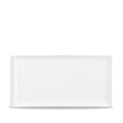 Churchill ZPL MRW31 Alchemy Melamine 21" x 12.75" Rectangle Melamine Buffet Tray, White, 2 /Case