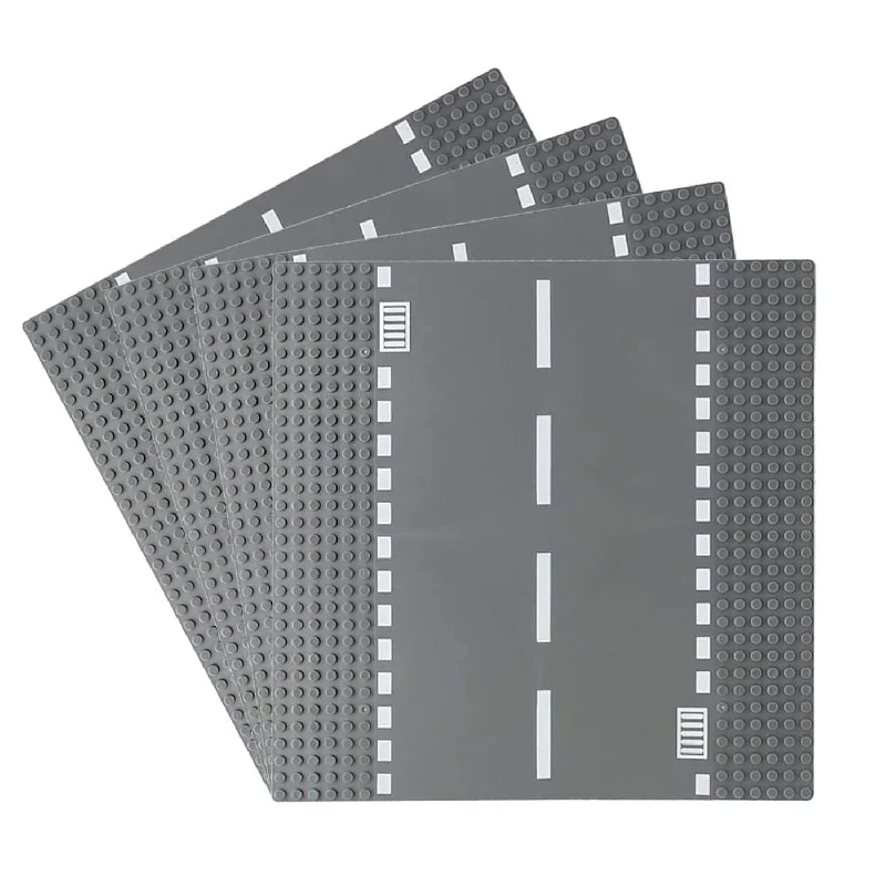 Classic Road Base Plates, City Street Straight Road Building Kit, 10 X 10 I