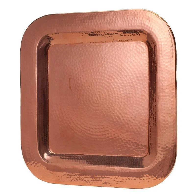 Hammered Copper Square Platter