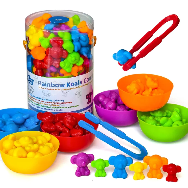 Counting Toys For Toddlers, Rainbow Koala Counters W/Sorting Bowls, Color S