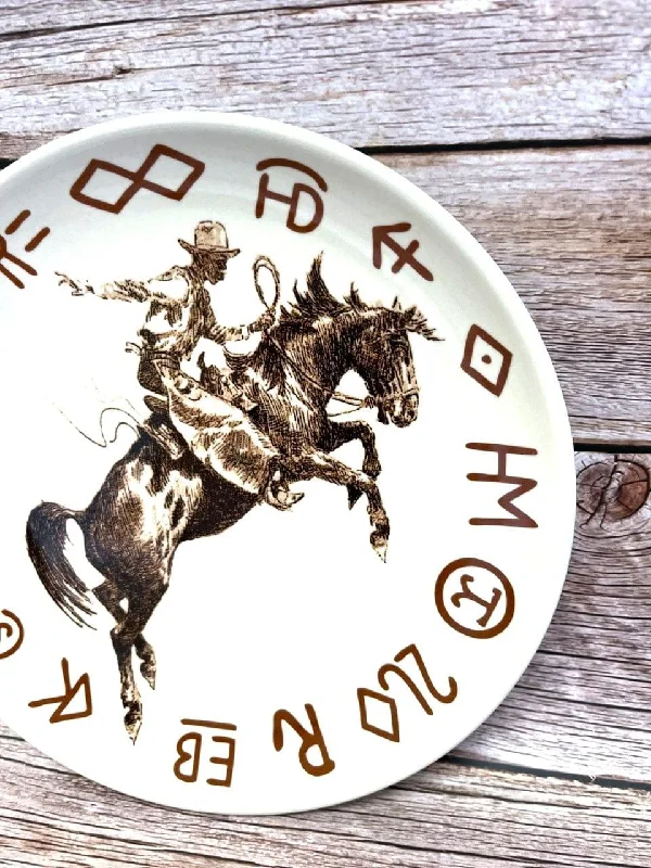 Cowboy Bronc & Brands Side Plates