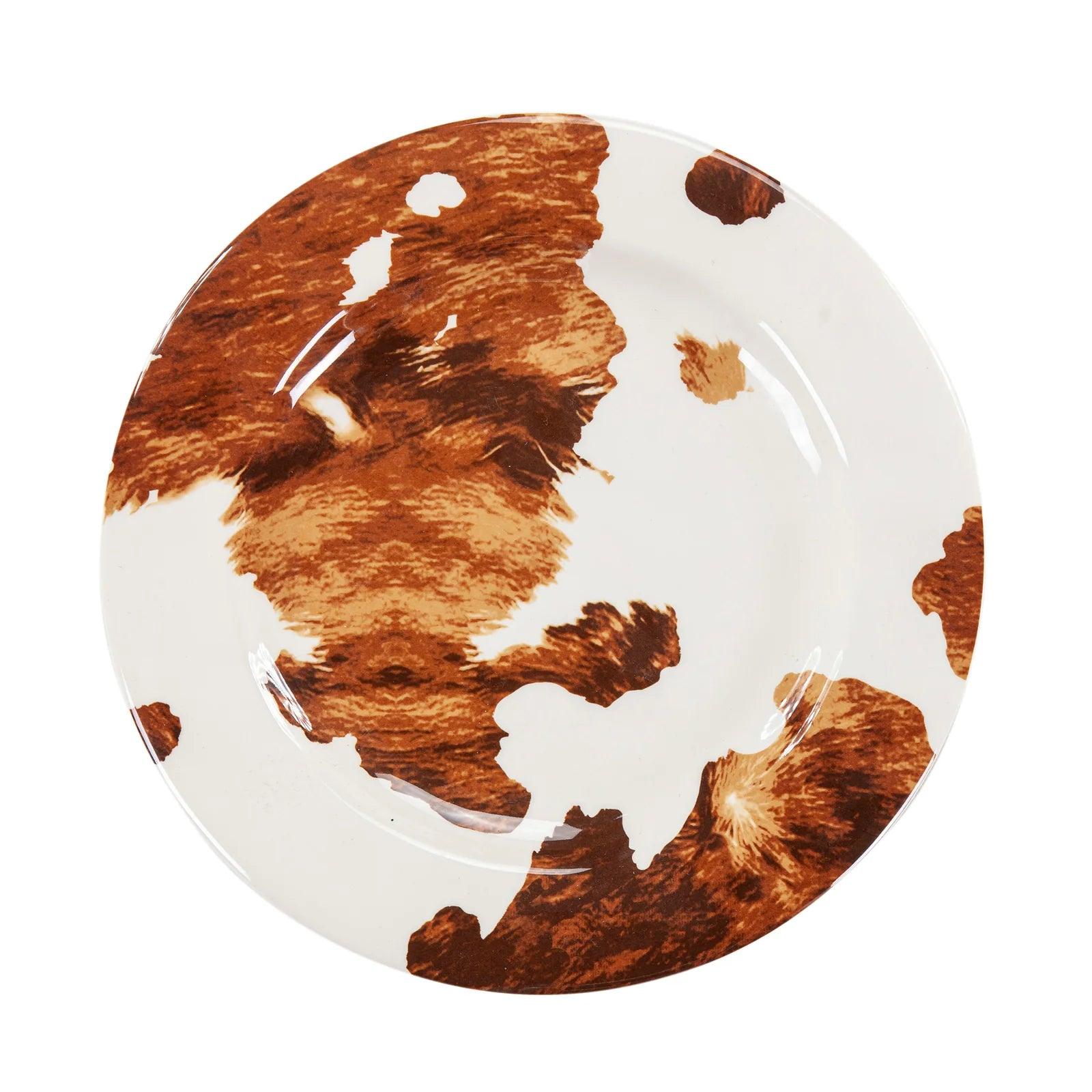 Cowhide Print Melamine Salad Plate Set