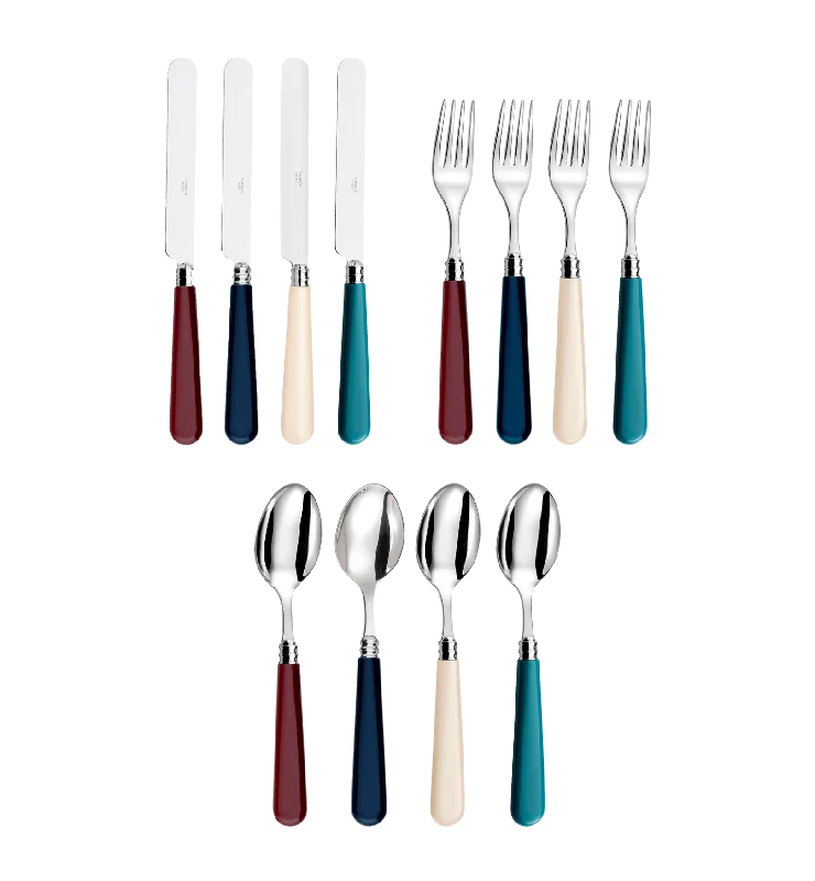 Cutlery Set 12 Pieces - Bordeaux Multicolour Set