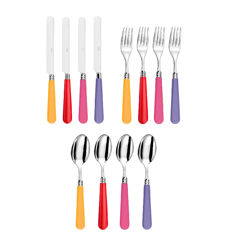 Cutlery Set 12 Pieces - Bright Multicolour