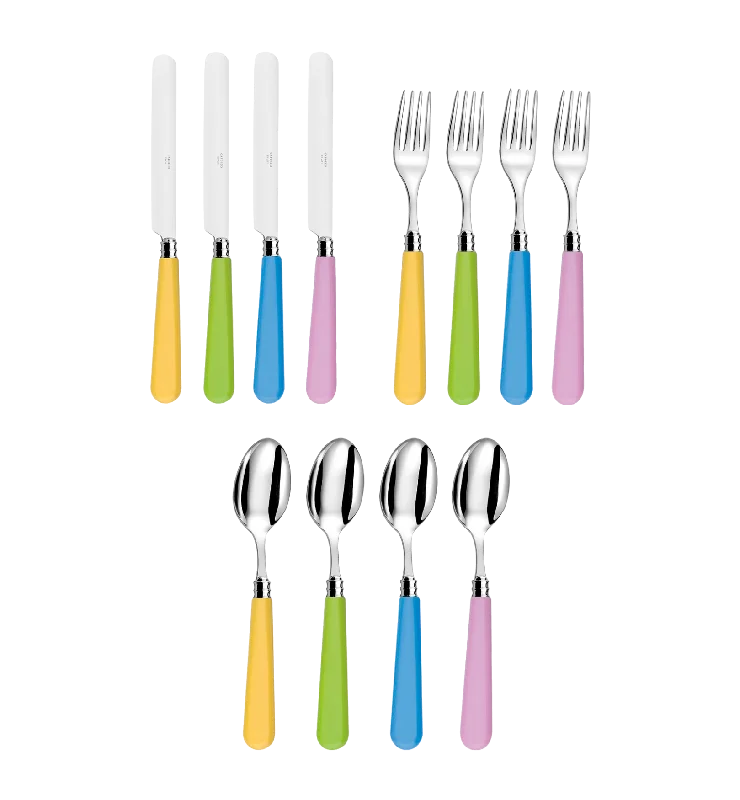 Cutlery Set 12 Pieces - Pastel Multicolour