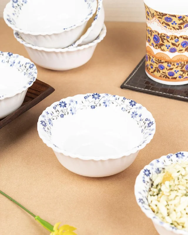 Market99 Tableware Melamine Glossy Floral Finish Soup Bowls for Dining Table ( Set Of 6, 210 mL )