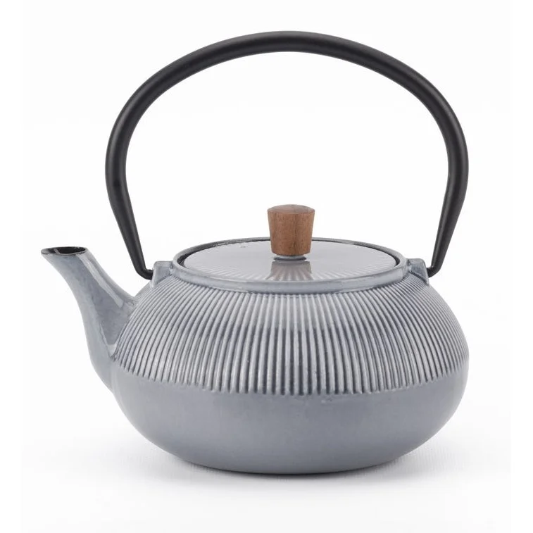 Minimal 600074901939 20Oz Grey Enameled Cast Iron Tea Pot Dot Pattern