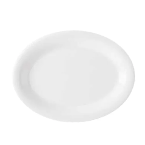 G.E.T. Diamond White 9.75" x 7.25" Oval Platter, 24 /Case