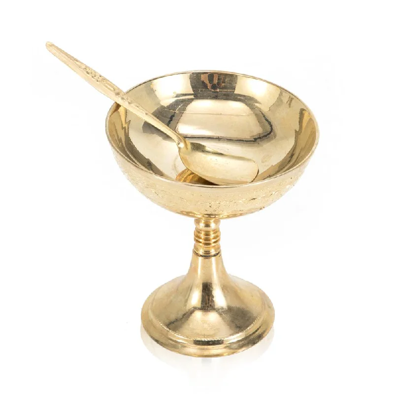 Solid Gold Ice Cream Cup and Spoon