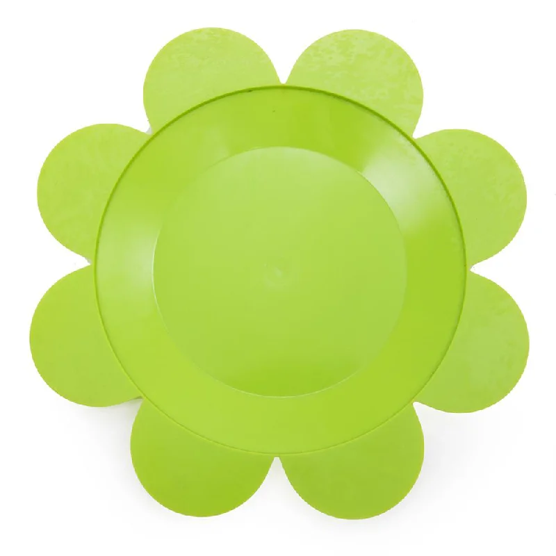 Green - Yellow - Orange Plastic Flower Plates