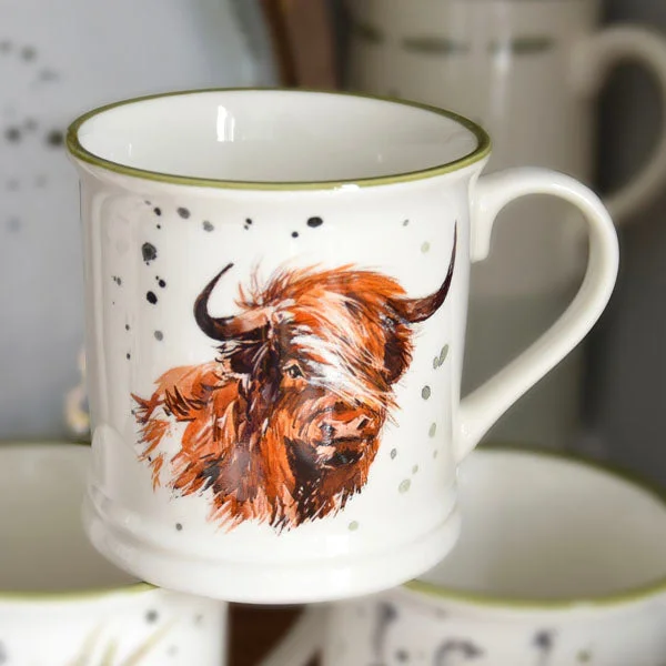 Rustic Highland Cow Tankard Mug