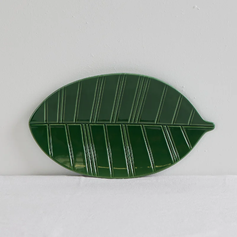 Leaf Platter - Dark Green - Large