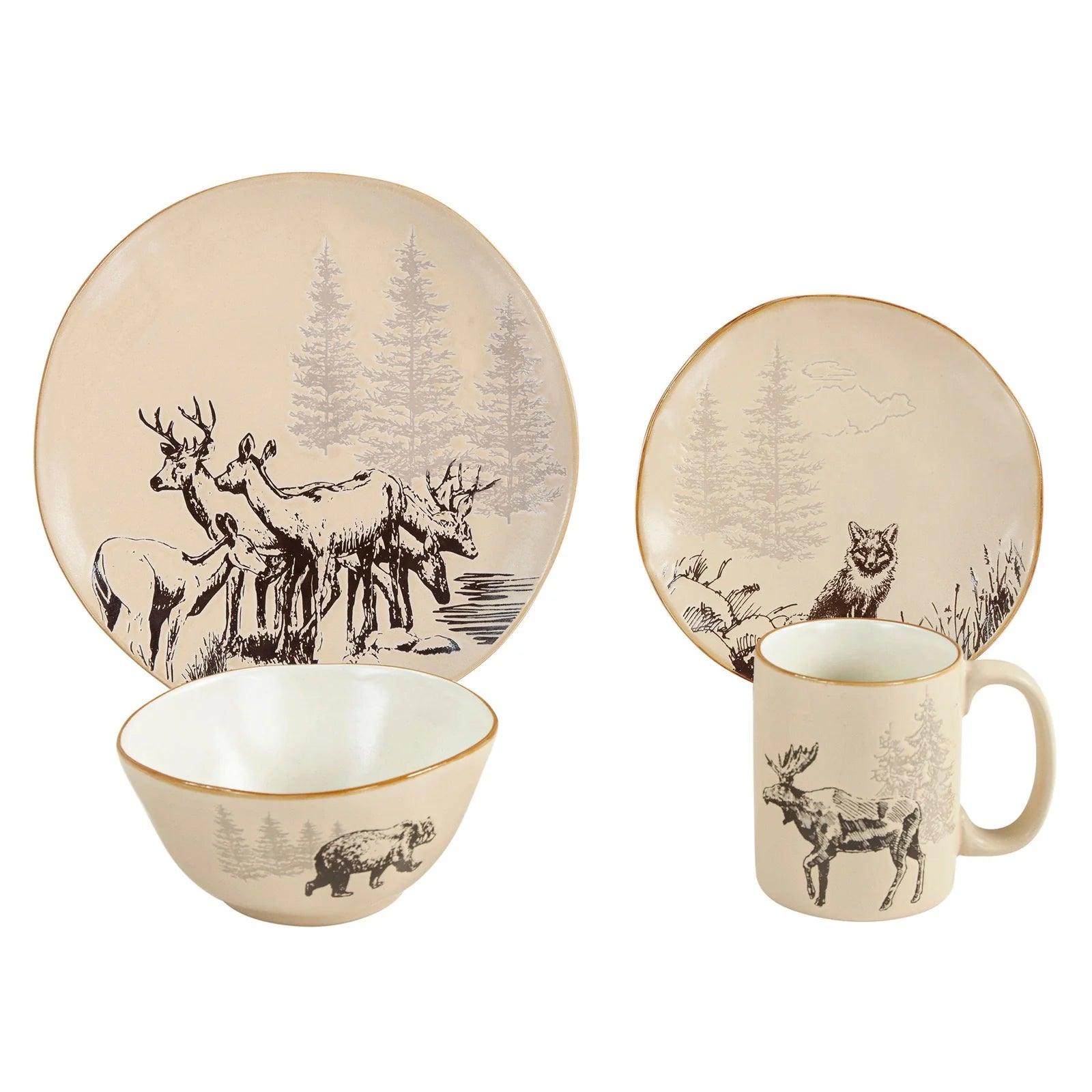 Mountain Pine 16PC Ceramic Dinnerware Set