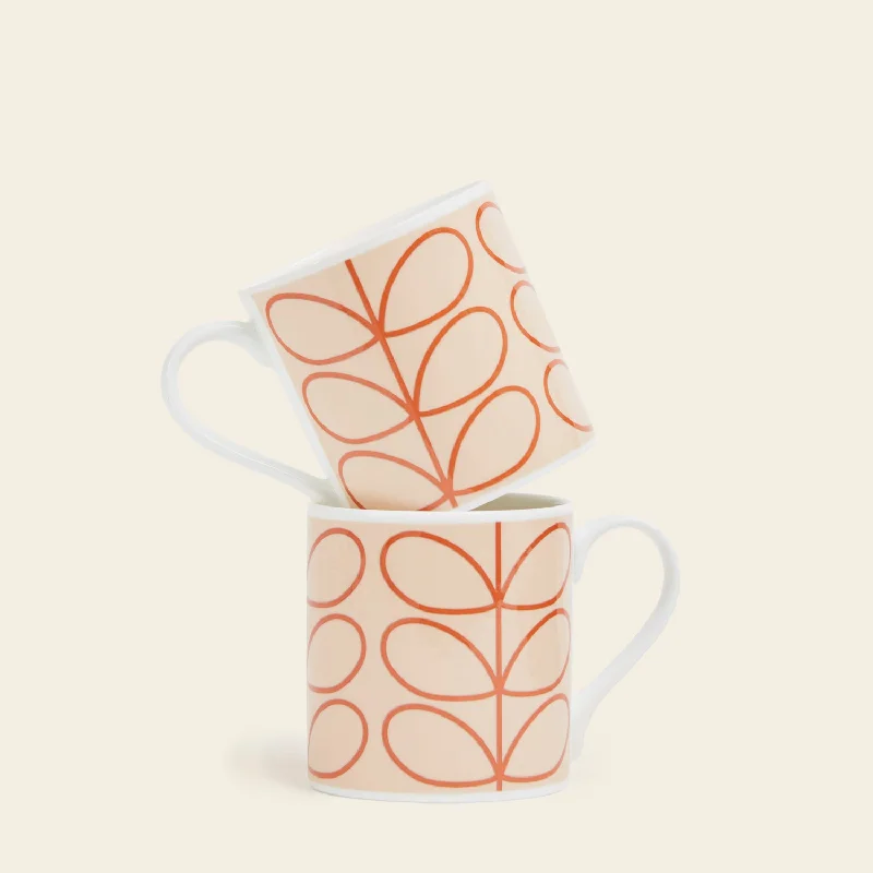 Large Mug Set of 2 - Linear Stem Tomato