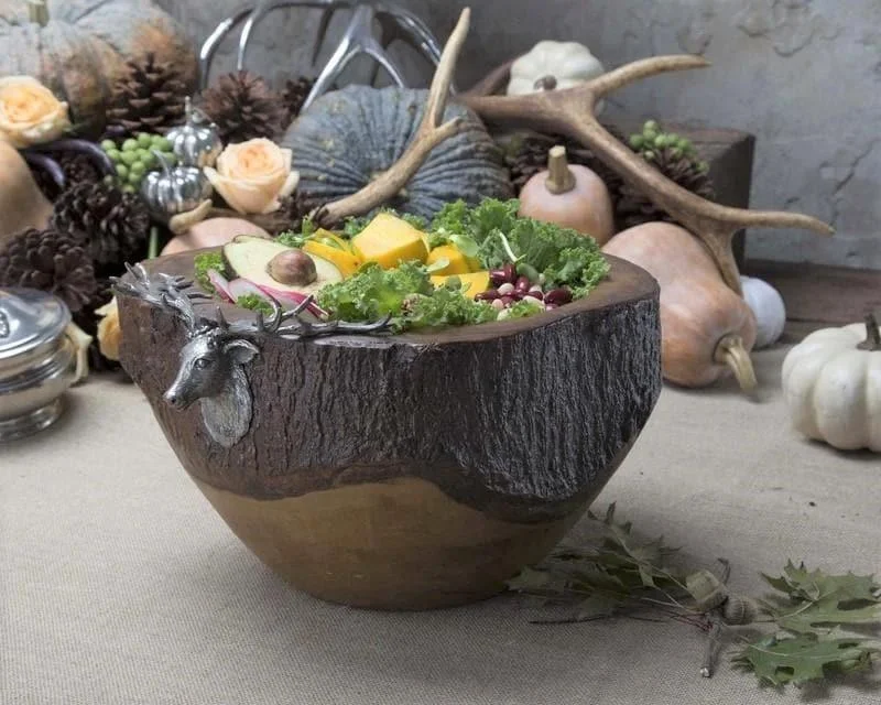 Pewter Elk Salad Bowl