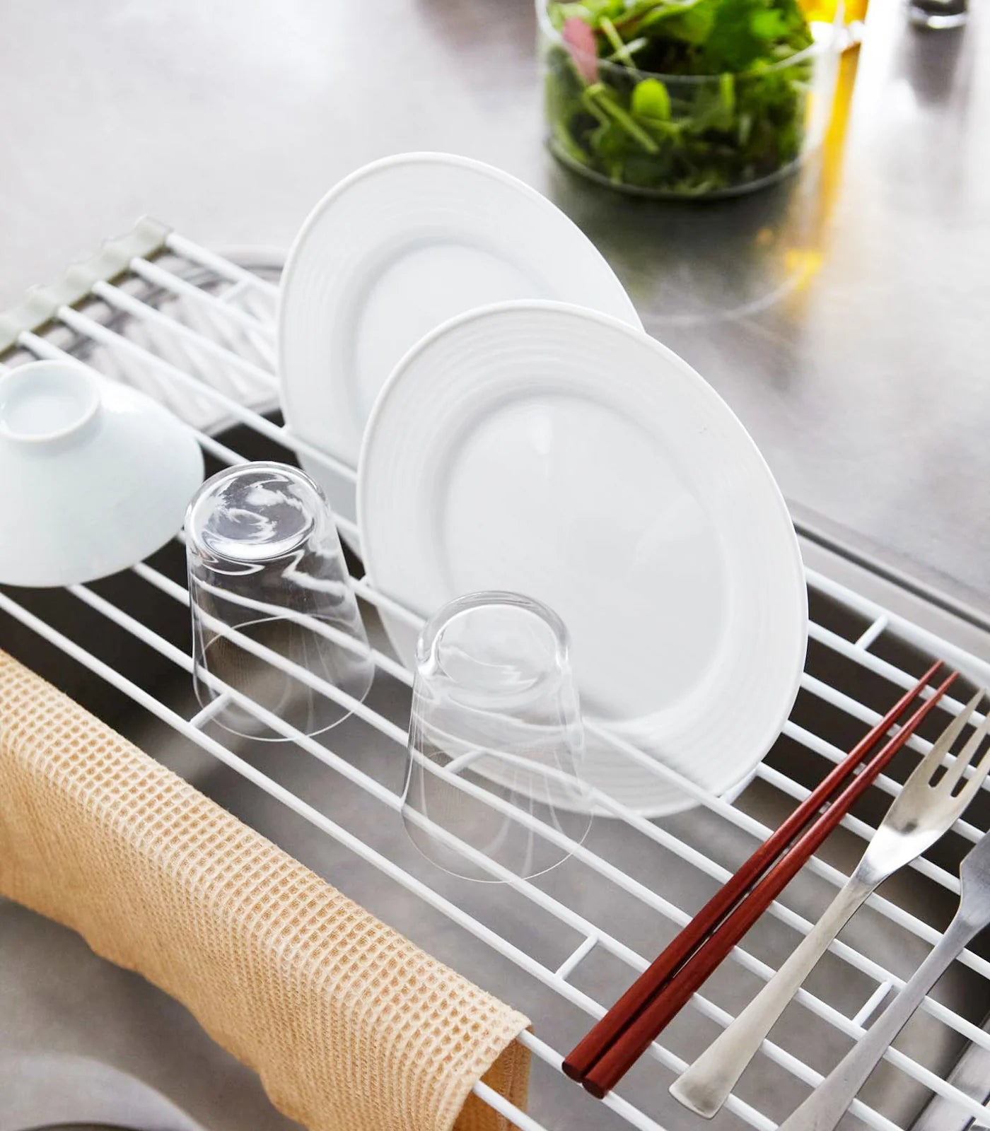 Plate Over the Sink Folding Drying Rack, Large