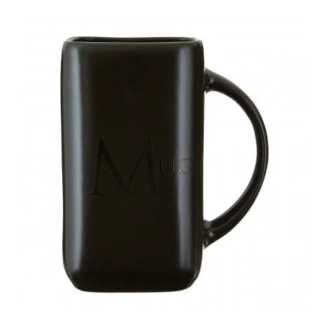 PREMIER 14OZ (400ML) BLACK CERAMIC TEXT MUG - 0721693