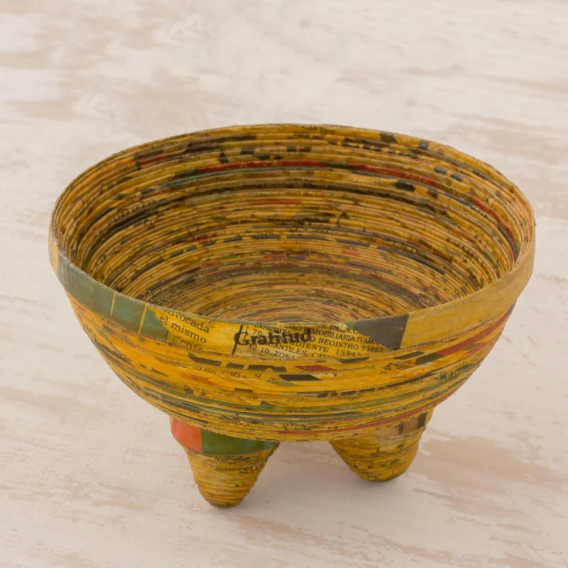 Pretty Benediction Handmade Recycled Paper Decorative Bowl from Guatemala