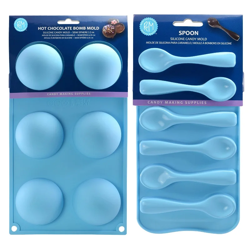 R&M International Silicone Chocolate Spoon & Hot Cocoa Bomb Mold Set