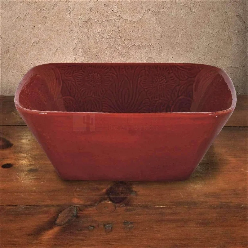 Red Western Serving Bowl