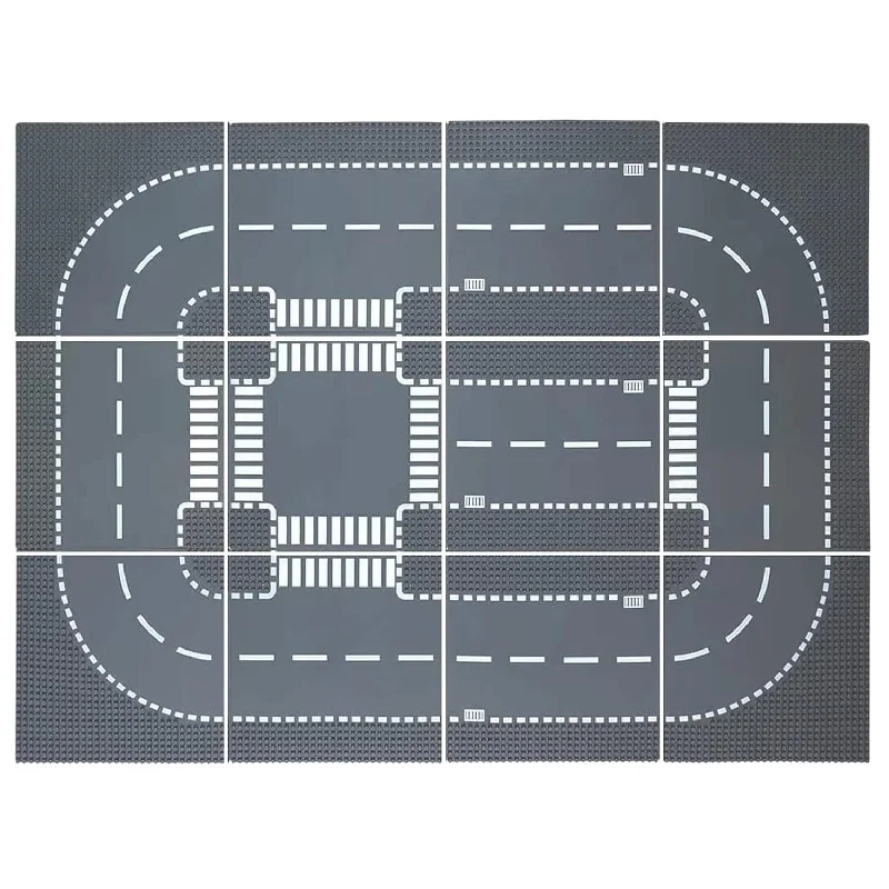 Road Base Plates For City Road Building Block,12 City Street Plates, 10"X10