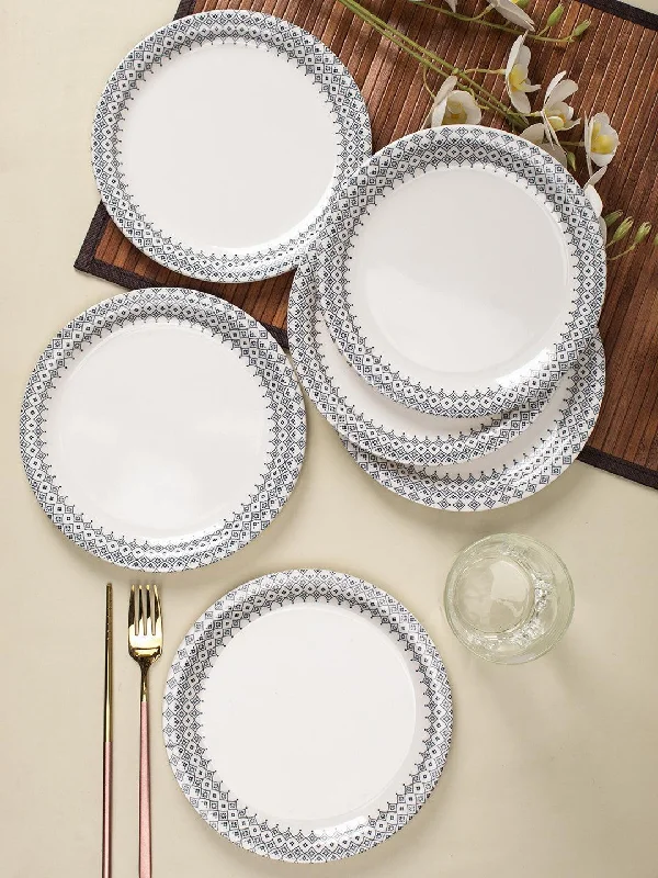 Melamine White Round Quarter Plate (Set of 6)