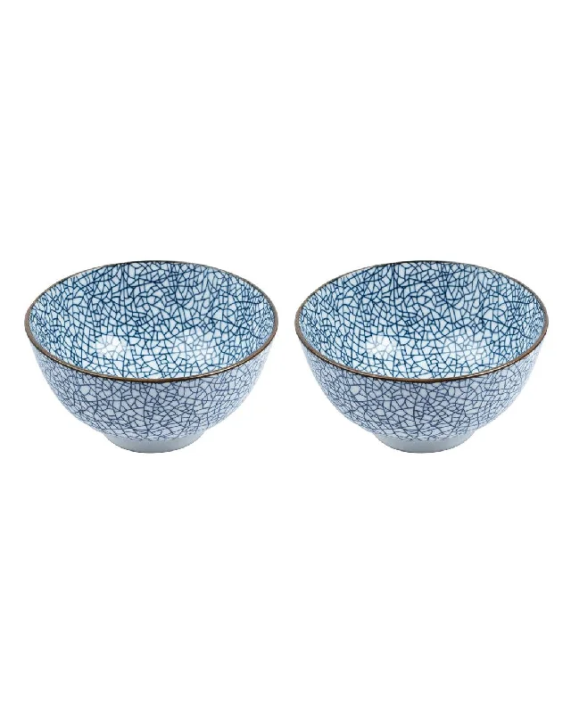 Bowls, Glossy Finish, Royal Blue, Ceramic, Set of 2, 300 mL