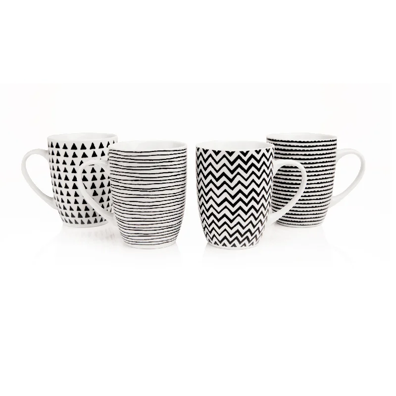 Sabichi Set of 4 Geo Sketch Mugs - 191885