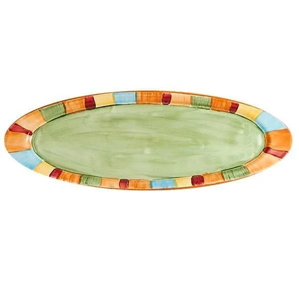 Serape Hand Painted Oval Bread Platter