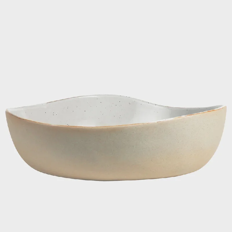 Serving Bowl White Speckle Table of Plenty