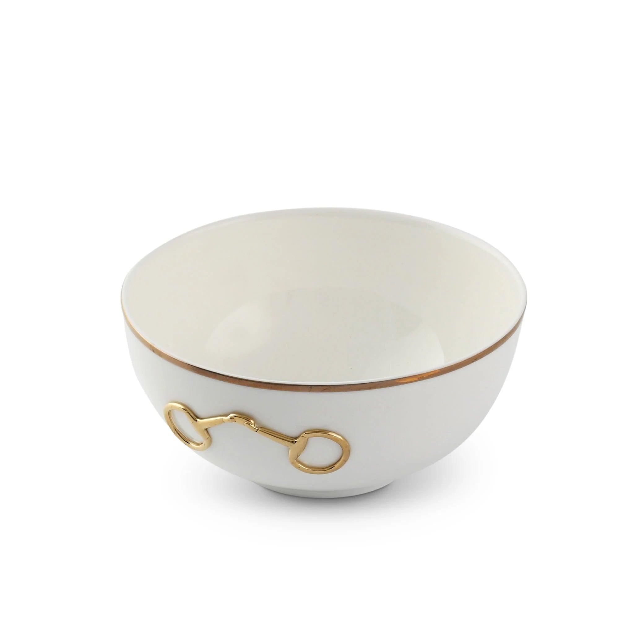 Snaffle Bit Gold Cereal Bowl