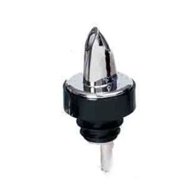 Spill Stop Chrome Plated Plastic Collared Free-Flow Liquor Pourer