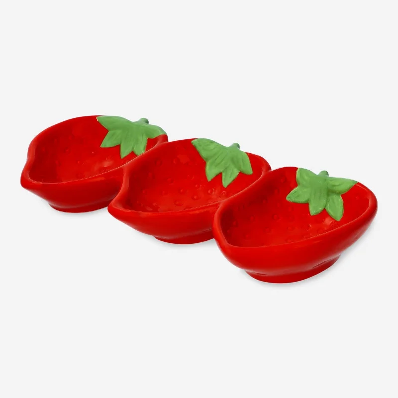 Strawberry serving bowl. 3 pcs